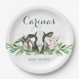 Farm Animal Greenery Boy Baby Shower Teller