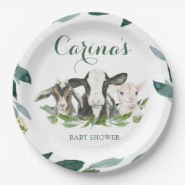 Farm Animal Greenery Boy Baby Shower Teller