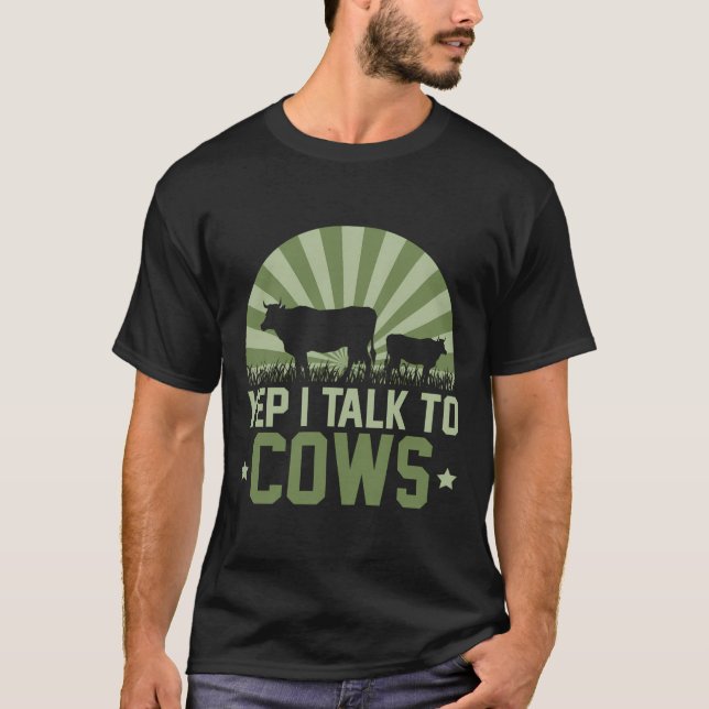 Farm Animal Lover Gift Idee Retro Kuh T-Shirt (Vorderseite)