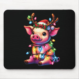 Farm Animal Lovers Schweinefleisch Weihnachtsmannm Mousepad