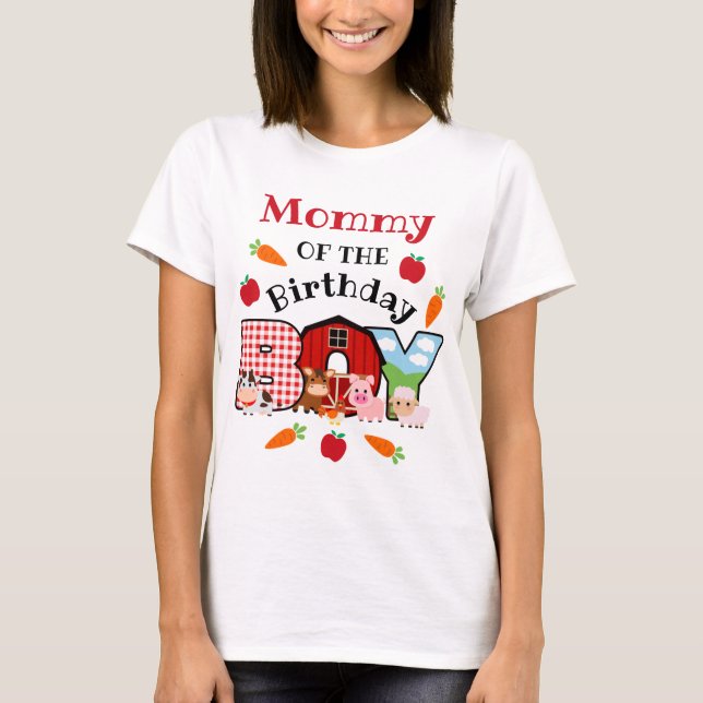 Farm Animal Mommy of the Birthday Boy | Barnyard T-Shirt (Vorderseite)