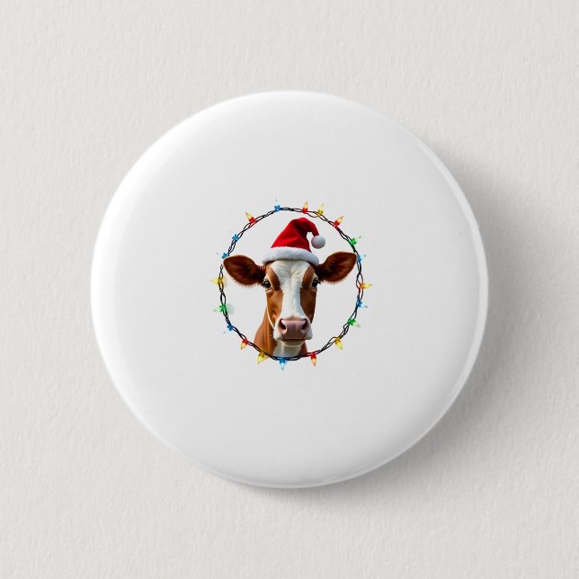 Farm Animal Xmas Pajamas Costume Farmer Christmas  Button (Vorderseite)