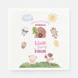Farm animals Any Age Birthday Serviette