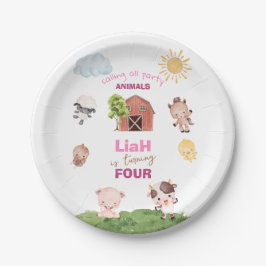 Farm animals Any Age Paper Plate Pappteller