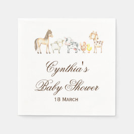 Farm Animals Baby Dusche Party Napkins Serviette