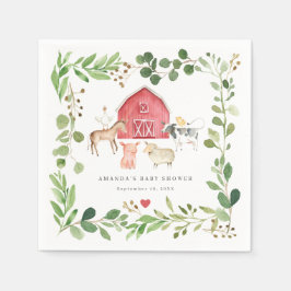 Farm Animals Baby Shower Party Paper Napkins Serviette