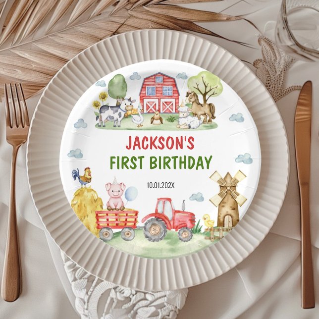 Farm Animals Barnyard Birthday Party Paper Plates Pappteller (Von Creator hochgeladen)