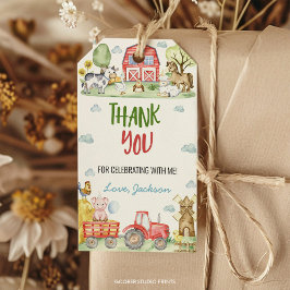 Farm Animals Barnyard Birthday Party Thank You Geschenkanhänger