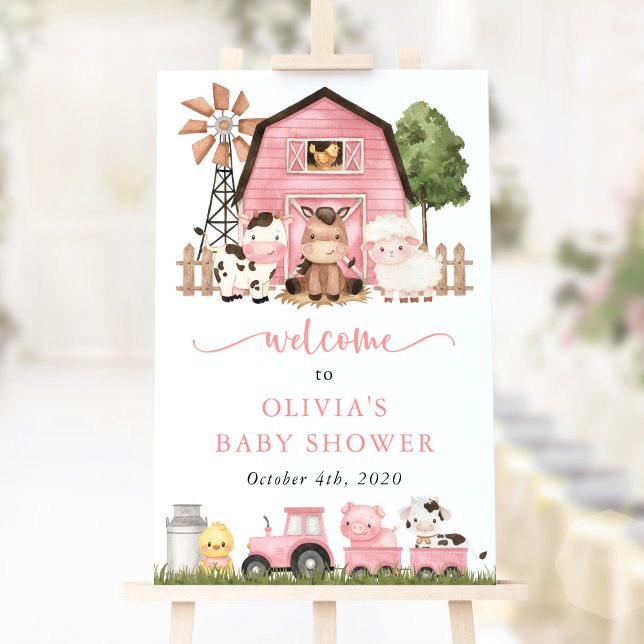 Farm Animals, Cute Animals, Baby Shower Welcome Poster (Von Creator hochgeladen)