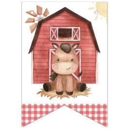 Farm Animals, Cute Animals, Barn, First Birthday Wimpelkette