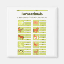 Farm Animals Identification Educational Worksheet