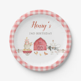 Farm Animals & Red Barn Birthday Party Paper Plate Pappteller