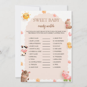 Farm Animals Sweet Baby Candy Match Carte de jeu