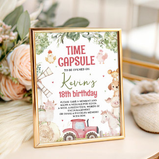 Farm Animals Time Capsule Table Sign Sockelschild