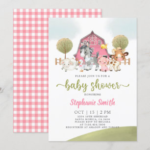Farm Baby Shower Girl Einladung