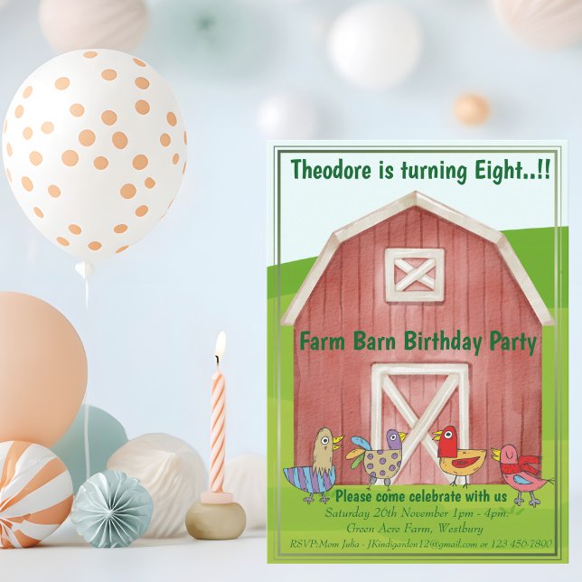 Farm Barn Birthday Party Einladung (Farm Barn Birthday)