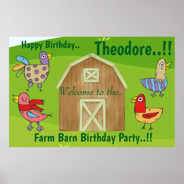 Farm Barn Birthday Party Poster (Vorne)