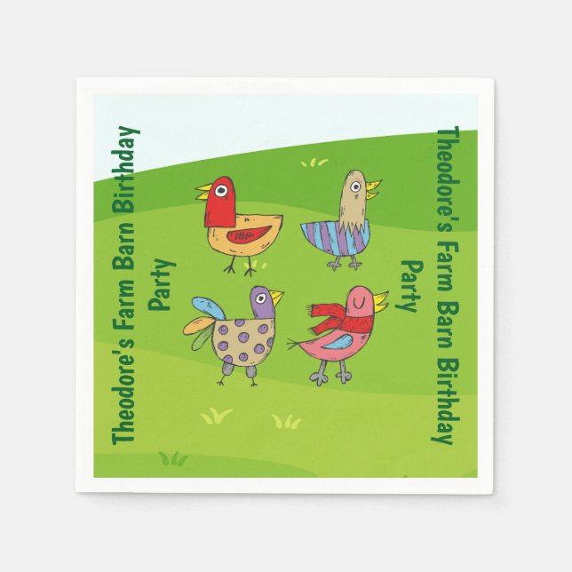 Farm Barn Birthday Party Serviette (Vorderseite)