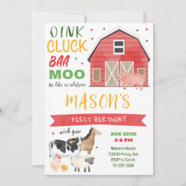 Farm Barnyard Geburtstagseinladung Einladung