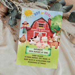 Farm-Barnyard-Tier Geschlecht offenbart Einladung