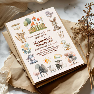 Farm Barnyard Tiere Geburtstag Einladung