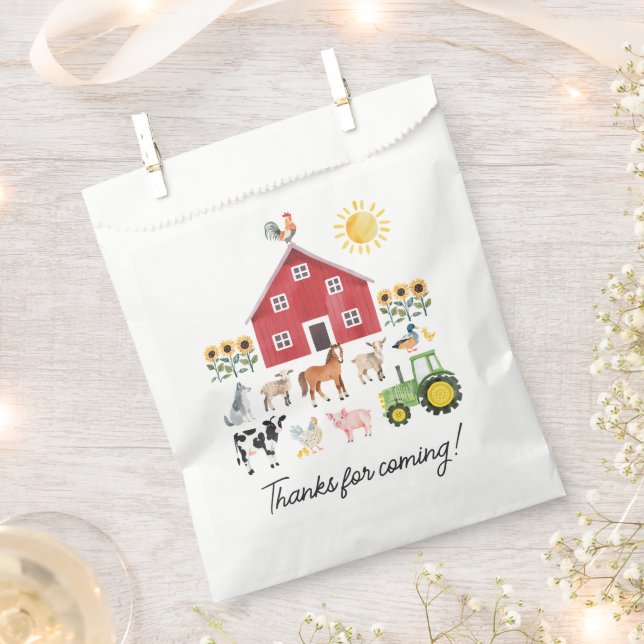 Farm Barnyard Tiere Geburtstag Geschenktütchen (Ausgeschnitten)