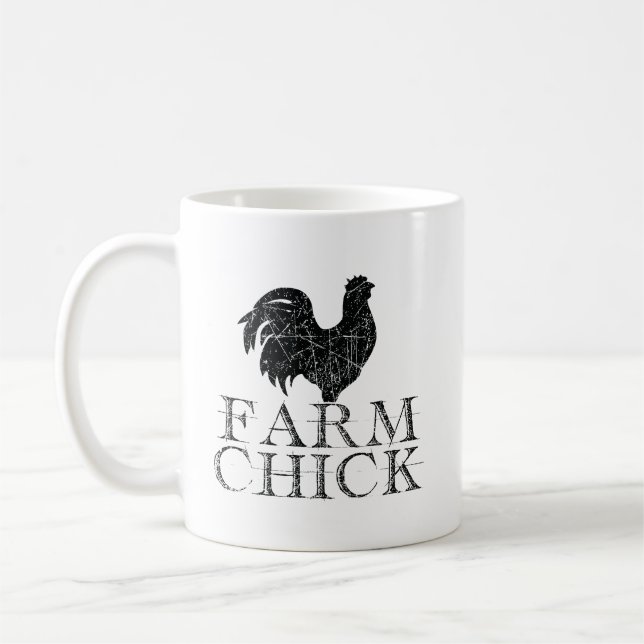 Farm Chick Coffee Tasse - Niedlicher Girl-Geschenk (Links)