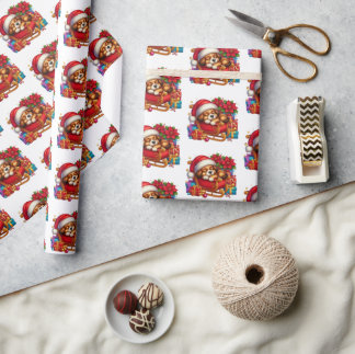Farm Christmas Pup Geschenkpapier