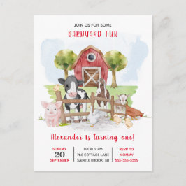 Farm Country Baby !st Birthday Einladung Postkarte