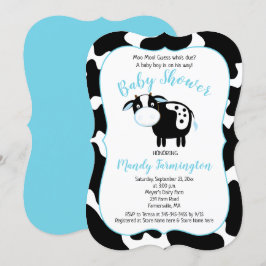 Farm Dairy Cow Boy Baby Shower Einladung