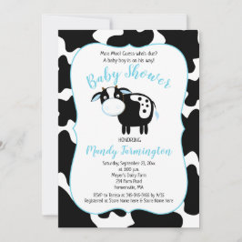 Farm Dairy Cow Boy Baby Shower Einladung