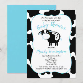 Farm Dairy Cow Boy Baby Shower Einladung