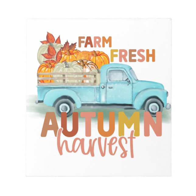 Farm Fresh Autumn Harvest Notepad Notizblock (Vorderseite)