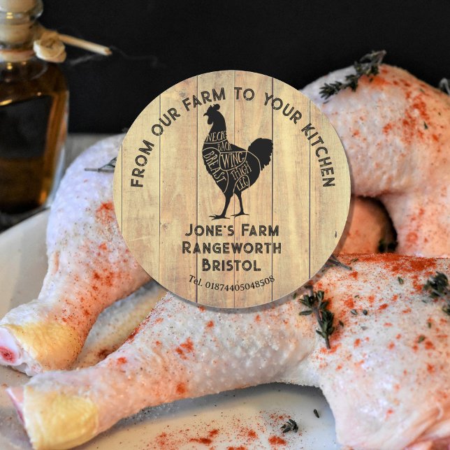 Farm Fresh Chicken Sticker | Rustic Hen Logo Label (Von Creator hochgeladen)