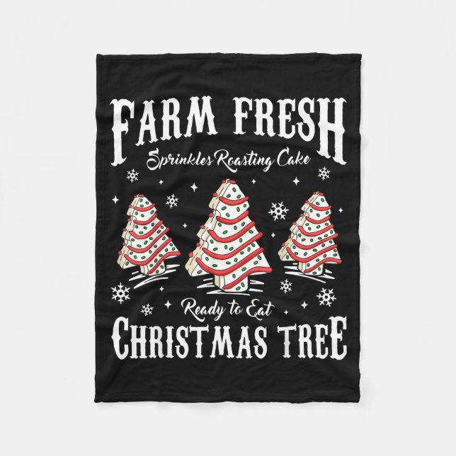 Farm Fresh Christmas Tree Xmas Debbie Cakes Family Fleecedecke (Vorderseite)