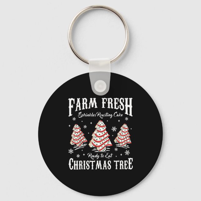 Farm Fresh Christmas Tree Xmas Debbie Cakes Family Schlüsselanhänger (Vorderseite)