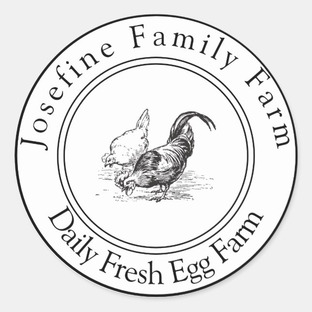 Farm Fresh Eggs Chicken Coop Rustic Country Farm Runder Aufkleber (Vorderseite)