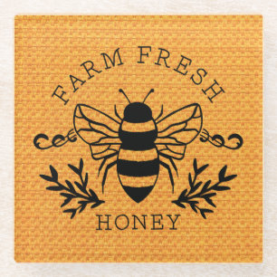 Farm Fresh Honey Bee Spring Sign-58219 Glasuntersetzer