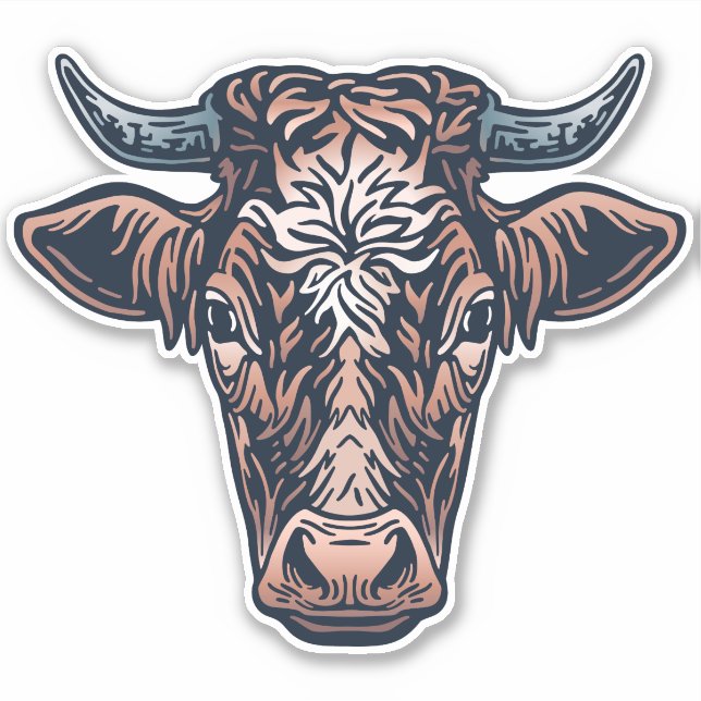 Farm Friend Cattle Face Aufkleber (Vorderseite)