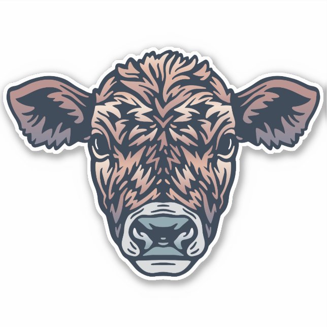 Farm Friend Cattle Face Aufkleber (Vorderseite)