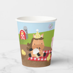 Farm Friends Animal Birthday Party Paper Cups Pappbecher