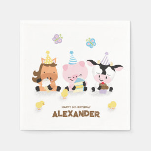 Farm Friends Animal Birthday Party Paper Napkin Serviette