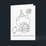 Farm Friends Colour-it-Yourself Pig Grußkarte Karte<br><div class="desc">Alles Gute zum Geburtstag! Lasst uns Kuchen essen! Ihre kreative Kleine wird sich freuen, ihre künstlerische Touch zu dieser bezaubernden, selbst-farbigen Grußkarte hinzuzufügen. Wählen Sie die Oberfläche MATTE für eine gute Farboberfläche aus und klicken Sie dann auf "Diese Vorlage personalisieren", wenn Sie Ihren eigenen Titeltext schreiben möchten. Besuchen Sie unseren...</div>