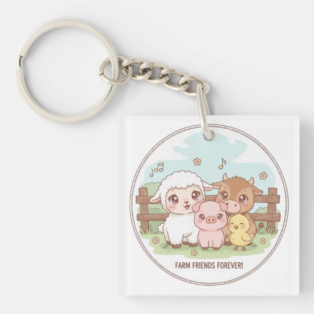 Farm friends forever - cute & cozy schlüsselanhänger (Vorderseite)