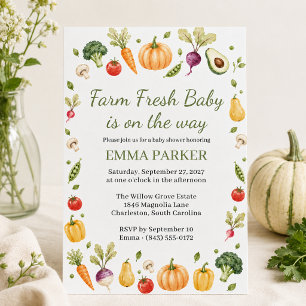 Farm Frisch Baby Gemüse Garten Baby Shower Einladung