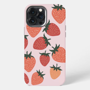 Farm-Frische Erdbeeren auf Rosa iPhone 13 Pro Max Hülle