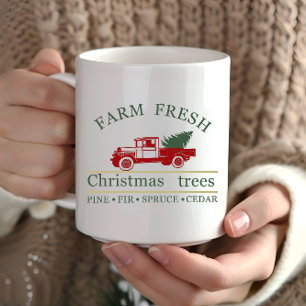 Farm Frische Klassische Vintage-Rotlastwagen-Tanne Tasse