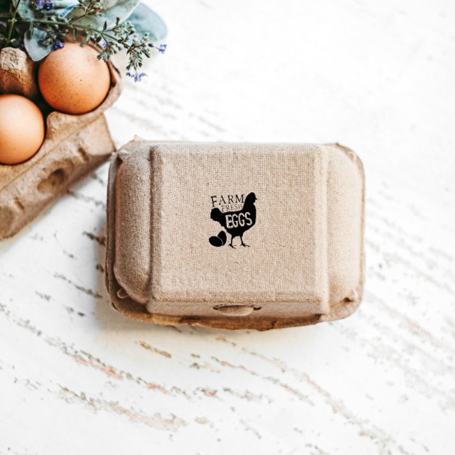 Farm Frischeier Vintage Skripteier Briefmarke Gummistempel (Von Creator hochgeladen)