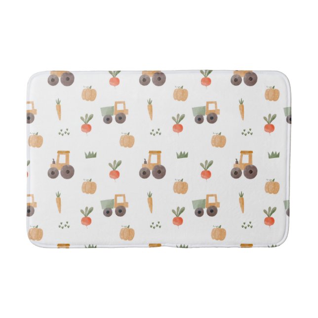 Farm Garden Wasserfarbe Muster Badematte (Vorderseite)