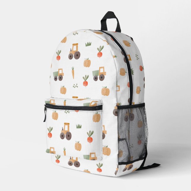 Farm Garden Wasserfarbe Muster Bedruckter Rucksack (Rückseitige Ecke Rechts)